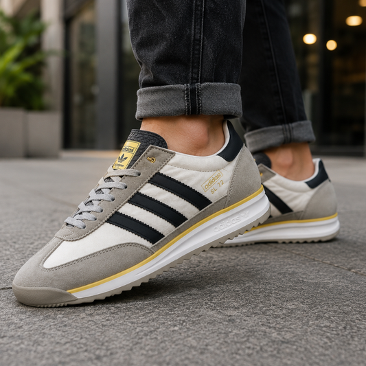 Adi_das SL 72 Men's Lifestyle Sneakers | Grey & White Retro Casual Shoes | Lightweight Everyday Comfort