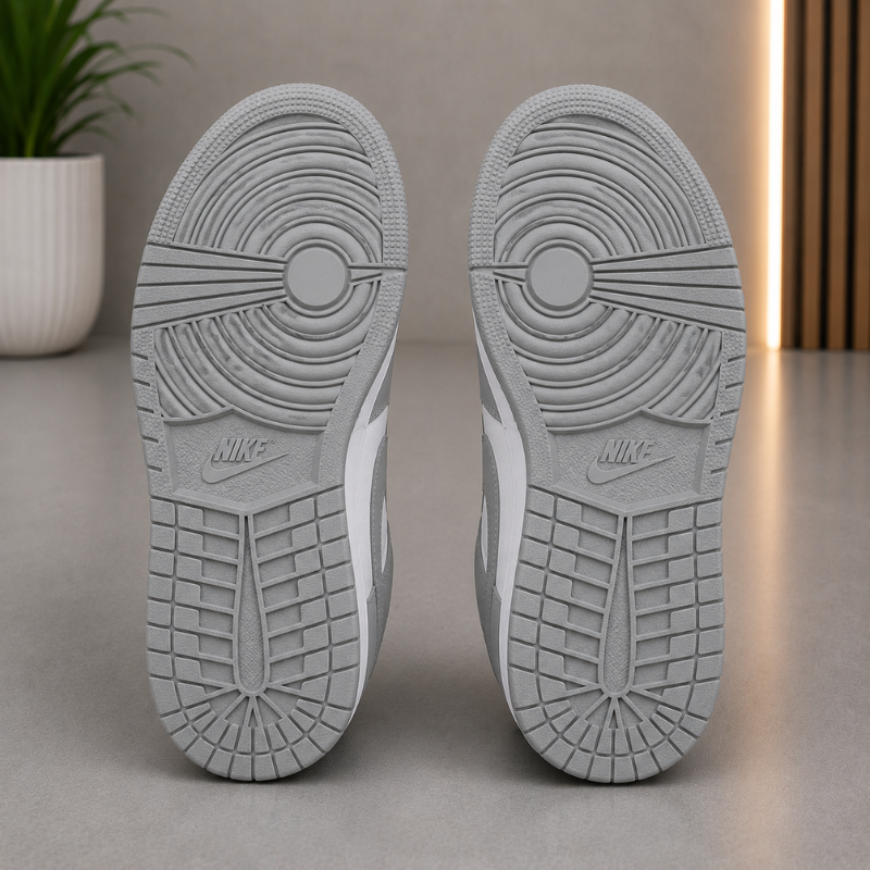 Ni_ke Air Low Sneakers for Men | White & Grey Lace-Up Casual Shoes | Premium Everyday Streetwear