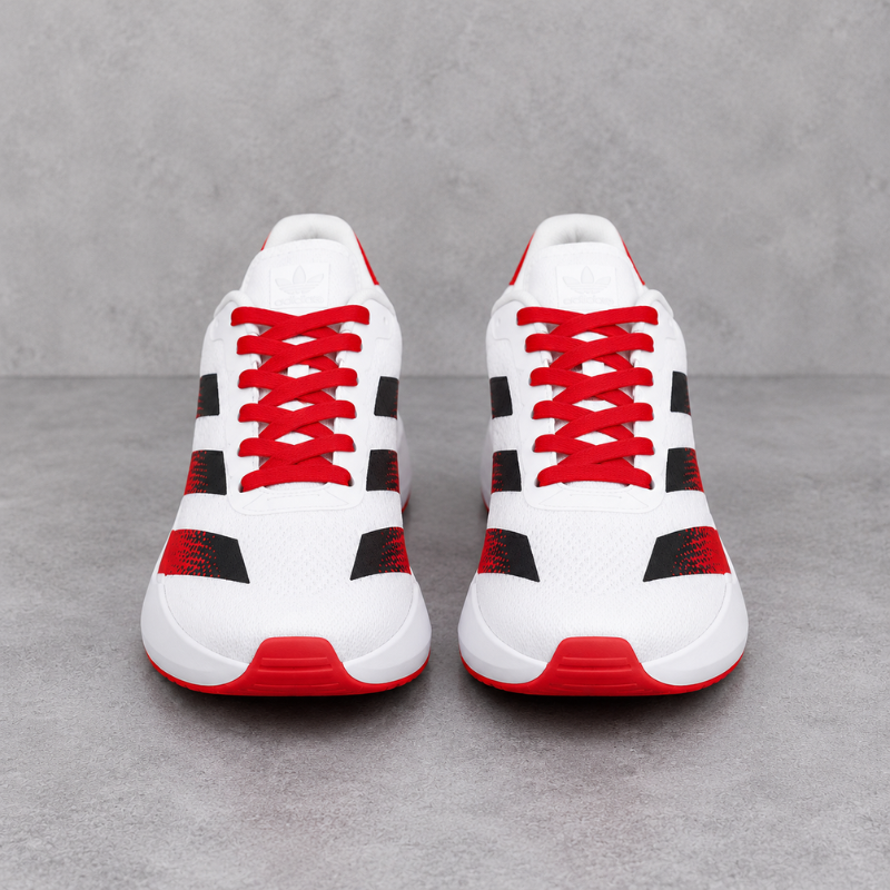 Adi_das Lightweight Running Shoes for Men | White, Red & Black Sports Sneakers | Breathable Training Shoes