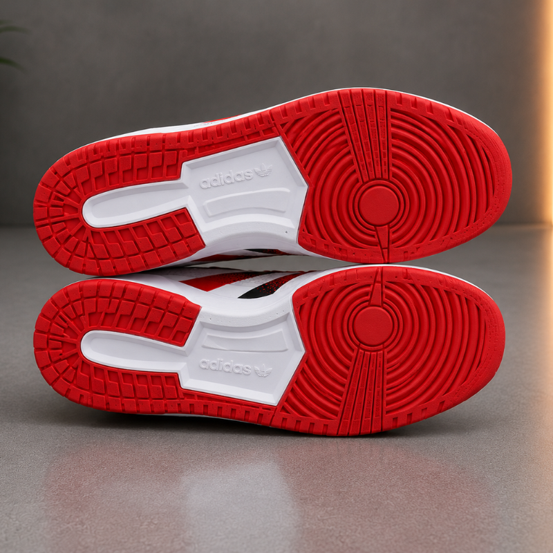 Adi_das Lightweight Running Shoes for Men | White, Red & Black Sports Sneakers | Breathable Training Shoes