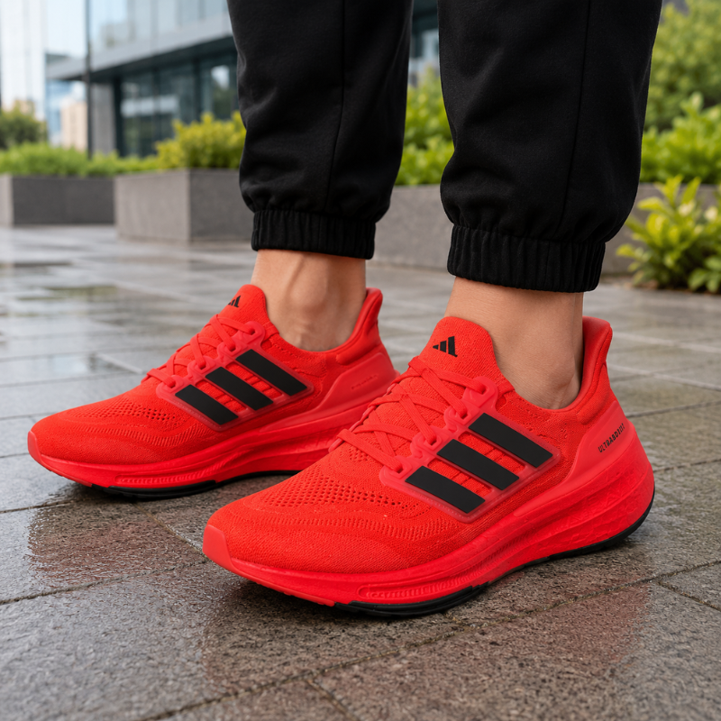 Adi_das Ultraboost Lite Fabric Cushioning, Slip-Resistant, Lightweight, Cushioned Low-Top Running Shoes for Men and men, Red and Black