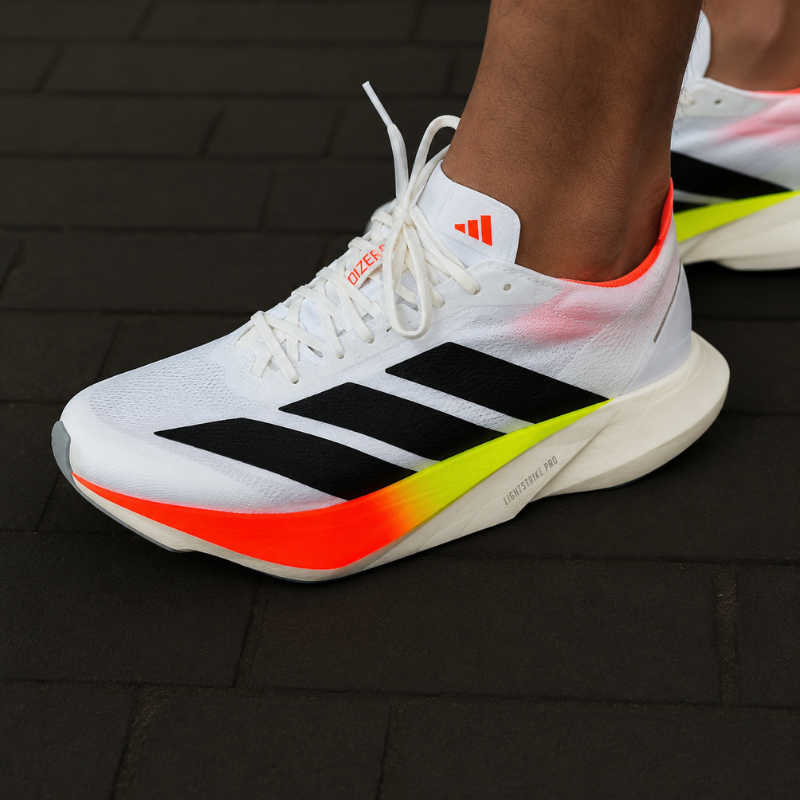 Adi_das ADIZERO DRIVE RC polyester cushioning, supportive low-top, Lightstrike midsole, long-distance running, racing running shoes for men, white, red