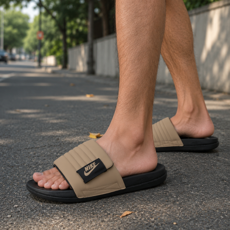 Ni_ke Offcourt Adjust Slide Black Khaki