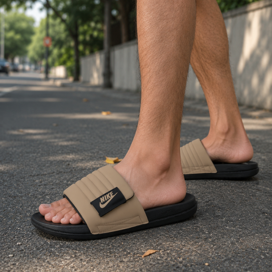 Ni_ke Offcourt Adjust Slide Black Khaki