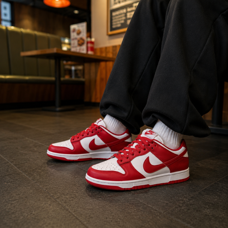 Ni_ke Dunk Low Sp White and University Red 2023
