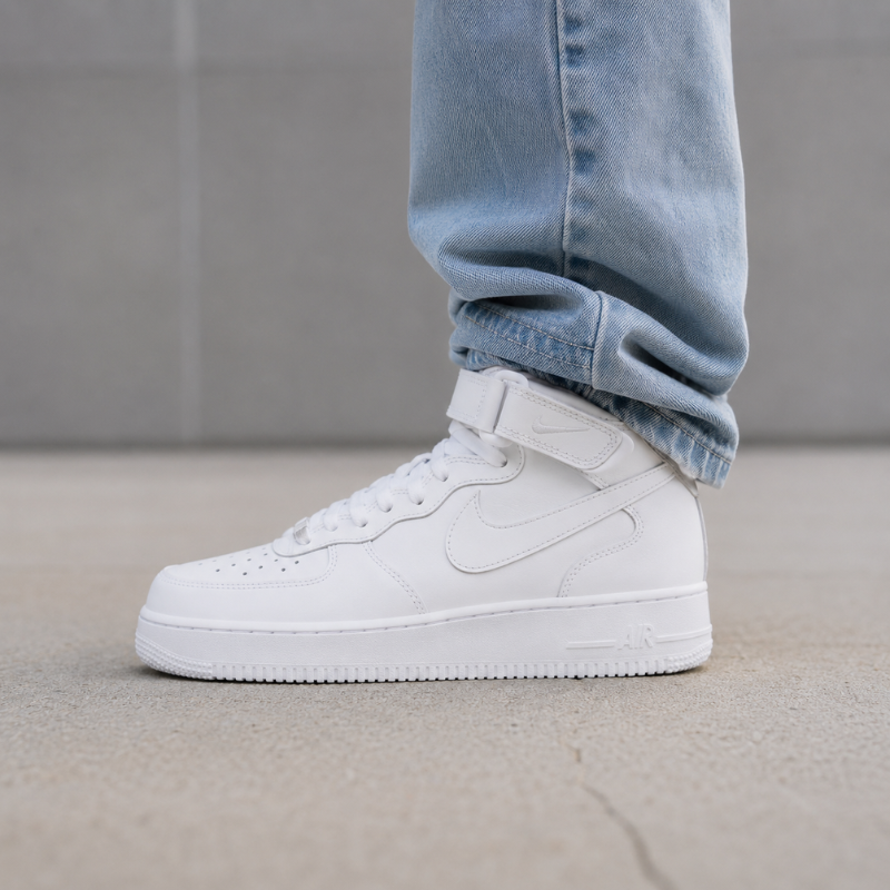 Ni_ke Air Force 1 Mid-Top Skateboarding Shoe Men's Pure White