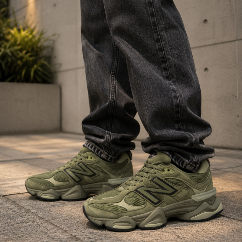 New Bala_nce NB 9060 Low-Top Casual Running Shoes, Unisex, Green
