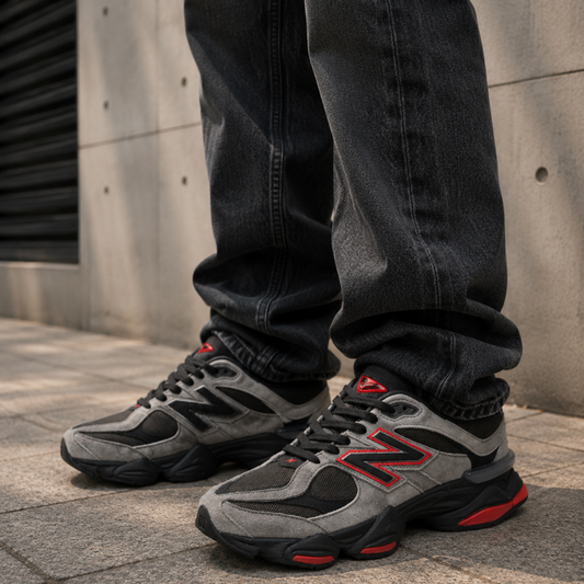 New Bala_nce NB 9060 Low-Top Casual Running Shoes for Men (Gray/Black)