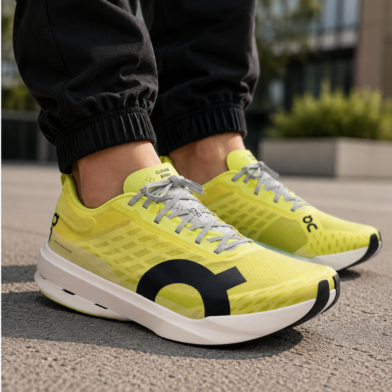 O_n Cloud_boom Strike Abrasion-Resistant, Breathable, Supportive, Balanced Low-Top Marathon Racing Running Shoe for Men, Yellow