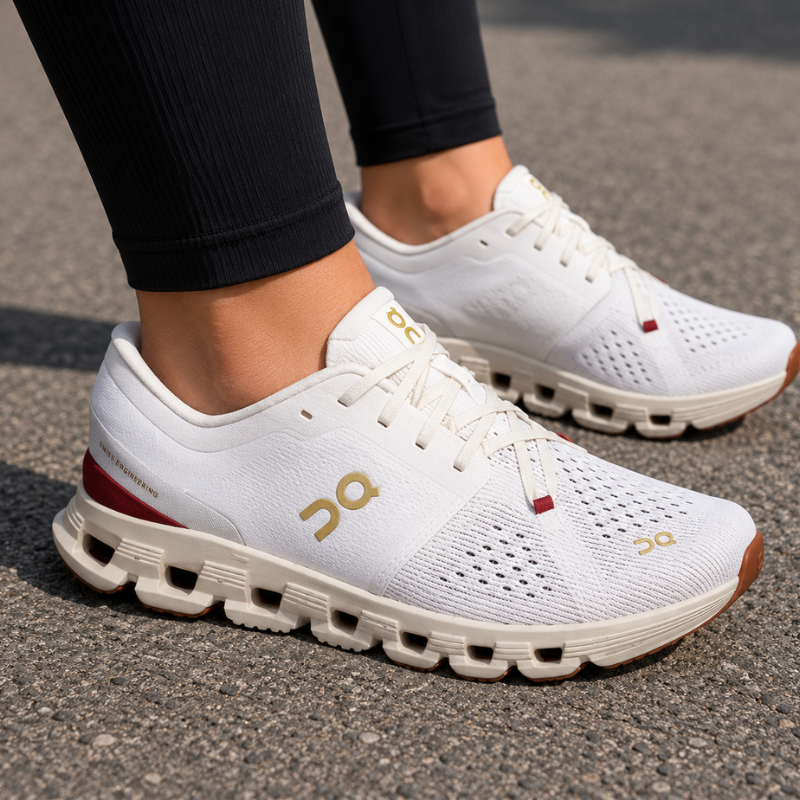 O_n Cloud X4 Supportive Low-Top Casual Running Shoes for Men Ivory White