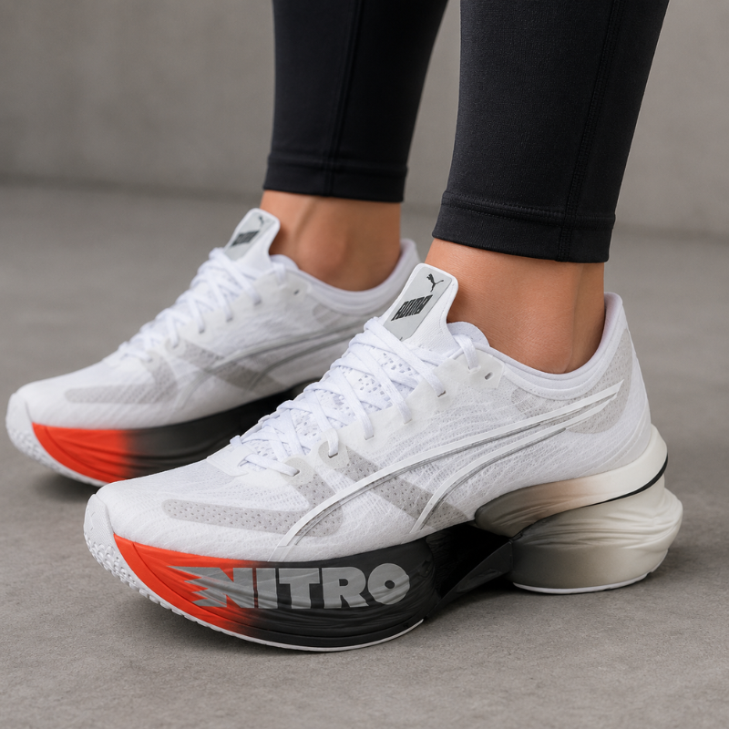 Pu_ma Fastroid Nitro Comfortable, Abrasion-Resistant Low-Top Casual Running Shoes, Unisex, White