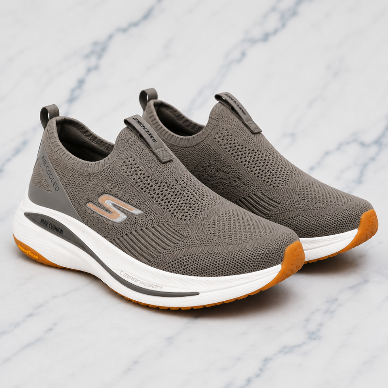 Ske_chers Max Cushion Air Cooled Slip-On Shoes – Grey