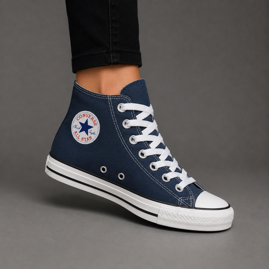 Conv_erse Chu_ck Tay_lor All Star Chuck Taylor Classic Colors: Wear-resistant and lightweight design, high-top canvas shoes for men and women, Marine Blue