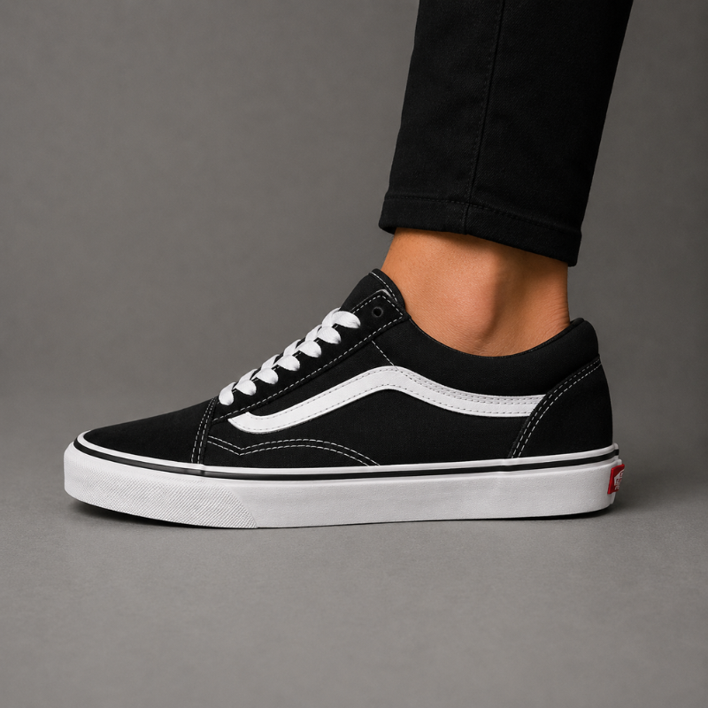 Va_ns Orig_inal Sko_ol Black Suede Low-Top Skateboarding Shoes Unisex Black White