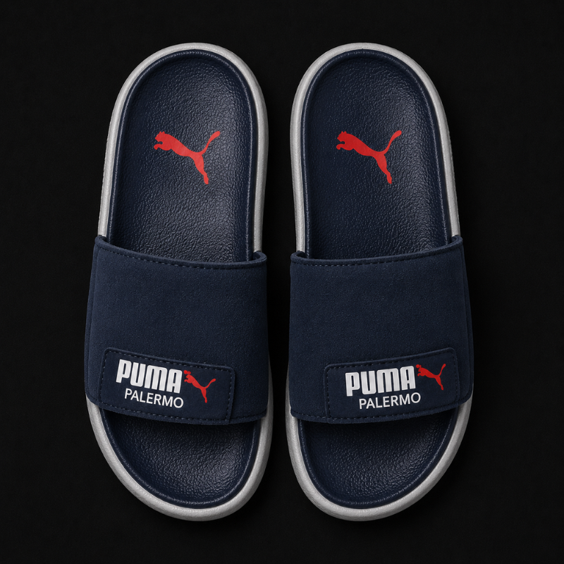 Pu_ma Palermo Navy Blue Slides for Men