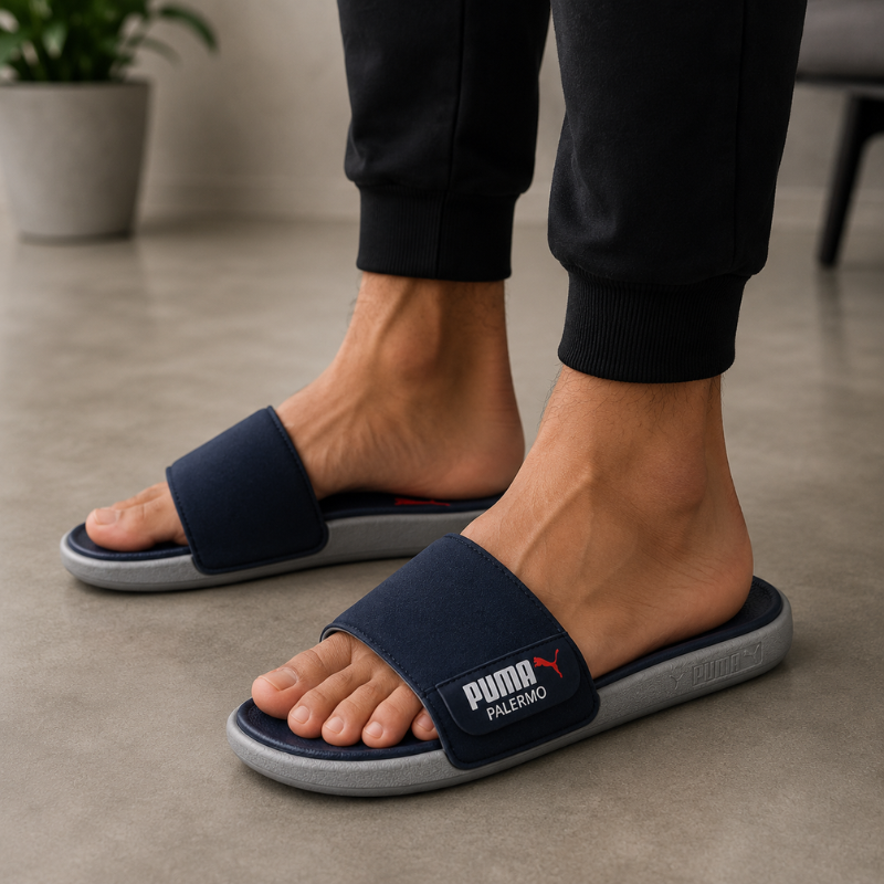 Pu_ma Palermo Navy Blue Slides for Men