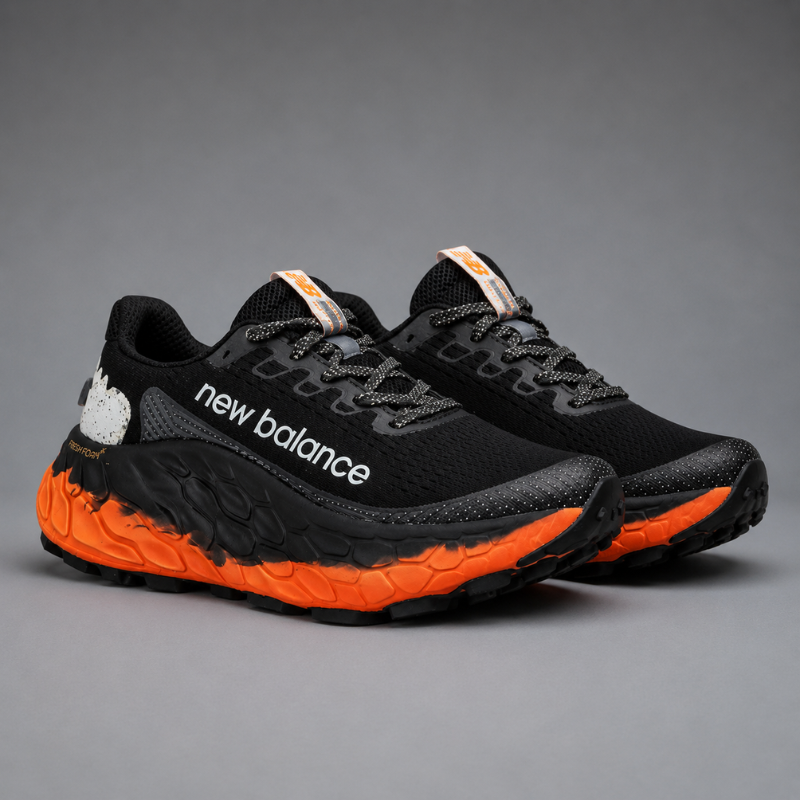 Ne_w_Balance Fresh Foam Running Shoes – Black & Orange Premium Sports Sneakers for Men