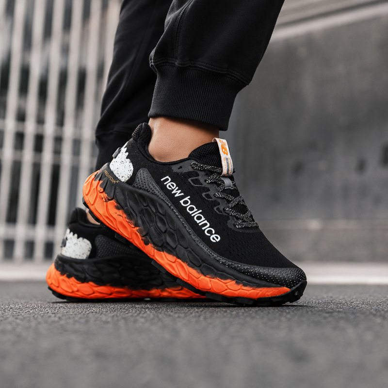 Ne_w_Balance Fresh Foam Running Shoes – Black & Orange Premium Sports Sneakers for Men