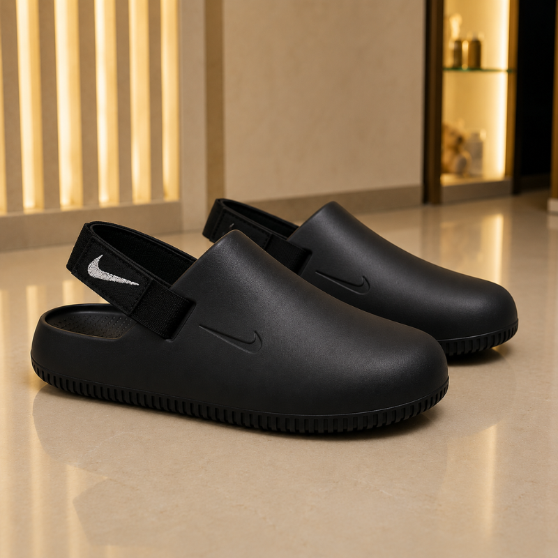 Ni_ke_Calm Mule Slip-On Clogs – Black | Lightweight Comfort Clogs