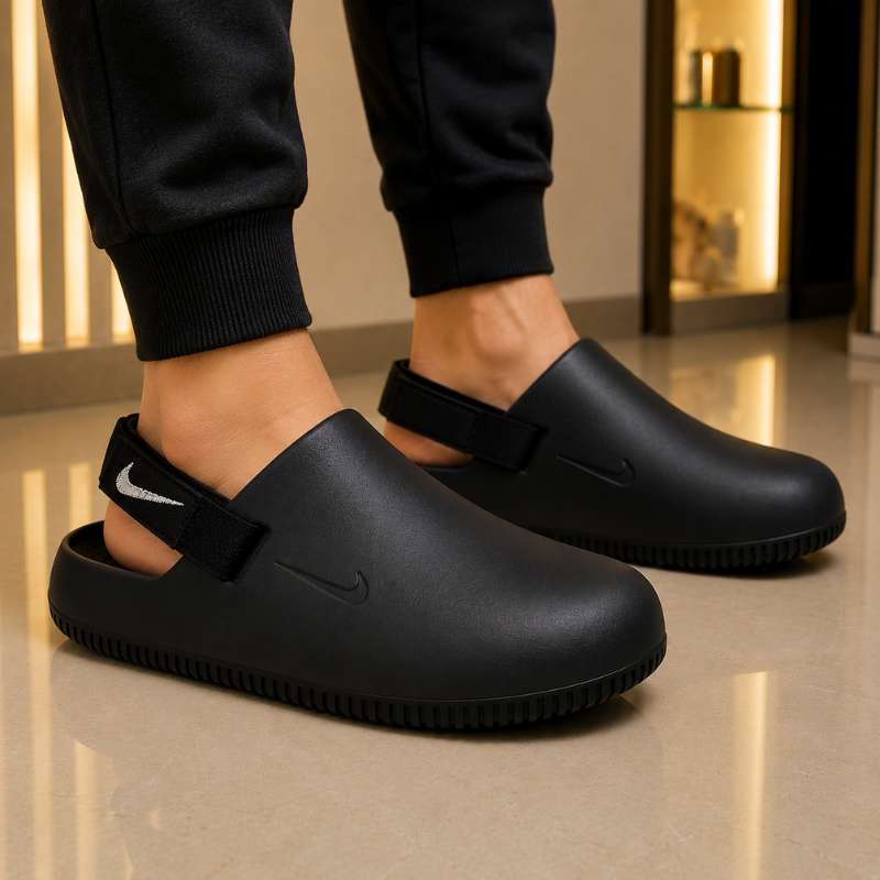Ni_ke_Calm Mule Slip-On Clogs – Black | Lightweight Comfort Clogs