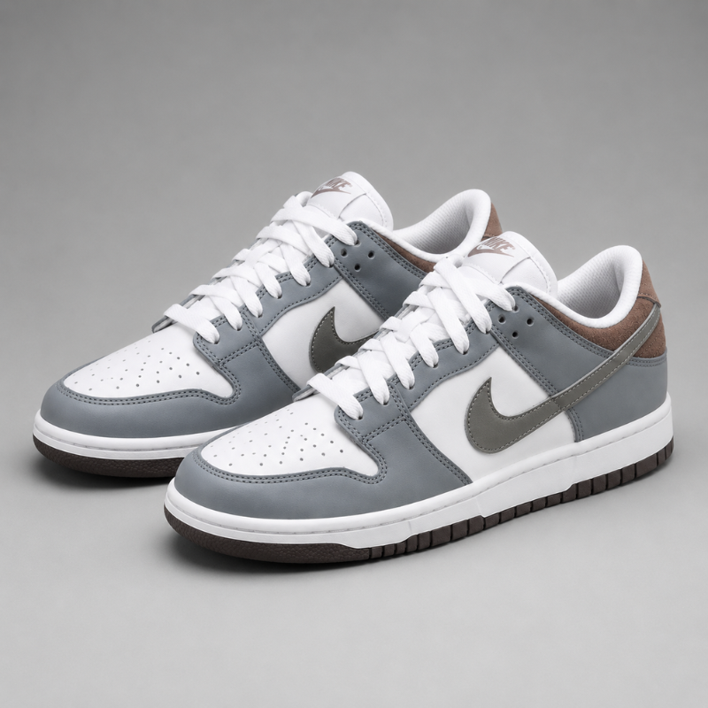 Grey & White Low-Top Lifestyle Sneakers – Premium Casual Edition