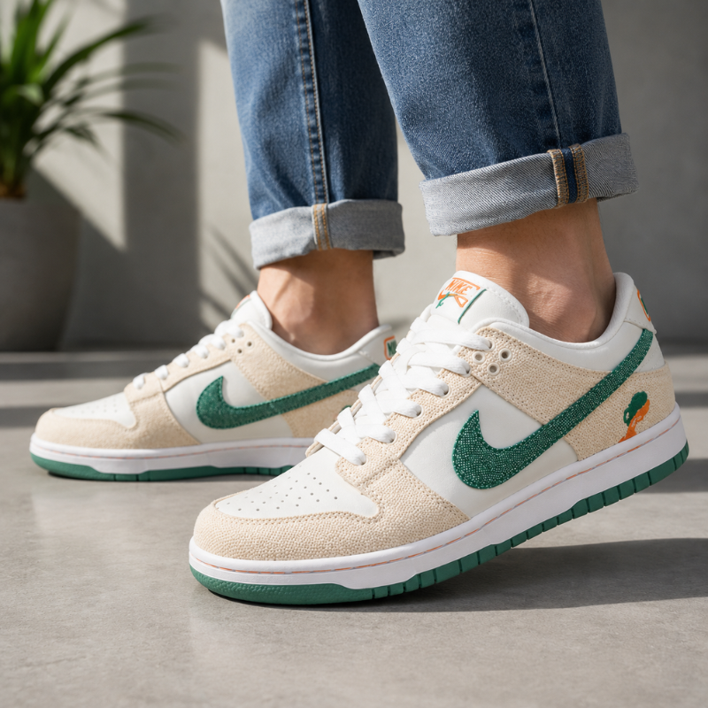 Cre_am & Green Low-Top Lifestyle Sneakers – Premium Casual Edition