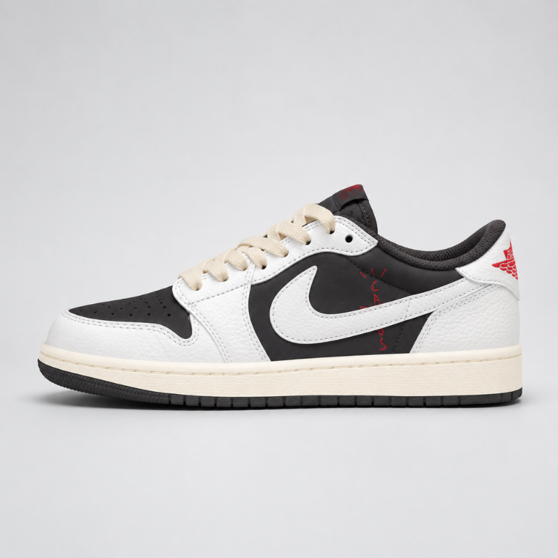 Ni_ke_Air Jordan Low Travis Scott Inspired Brown & White Sneakers