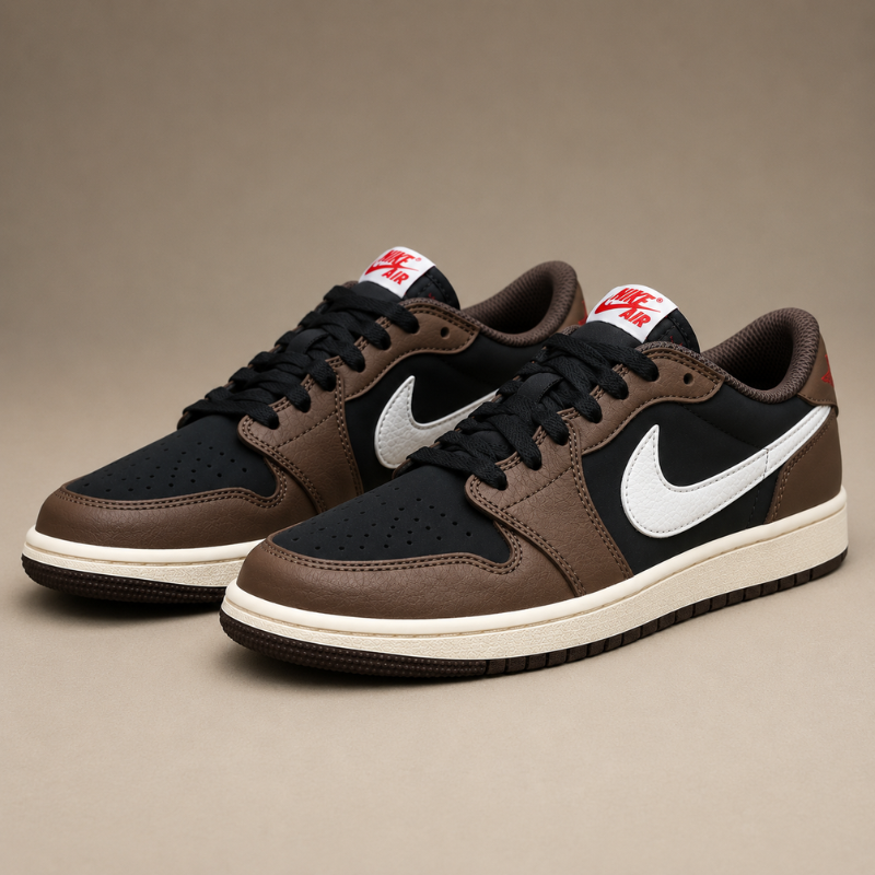 Ni_ke_Air Jordan Low Travis Scott Inspired Brown & Black Sneakers