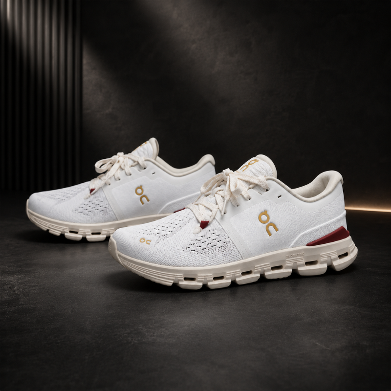 O_n_Clo_ud Running Shoes White & Red – Premium Lightweight Performance Sneakers