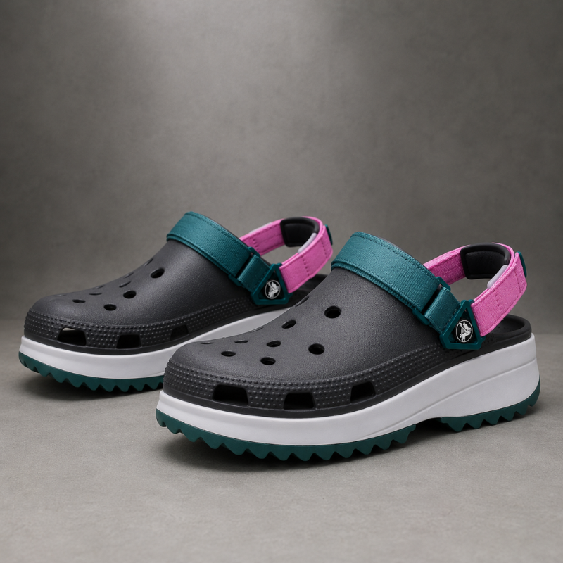 Cro_cs_Hiker Clog – Charcoal Grey Platform Comfort Clogs