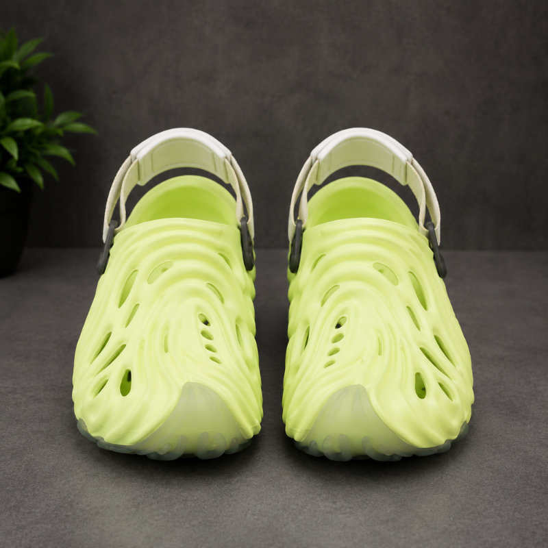 Ne_on_Wave Foam Clogs – Ultra-Light Comfort Slip-On | Lime Green