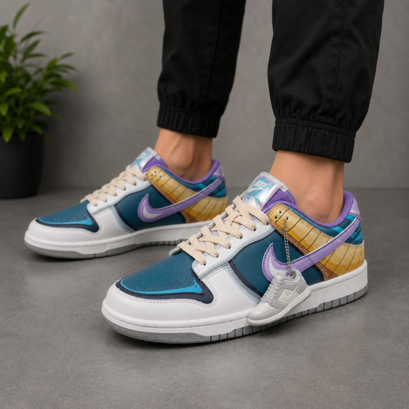 Re_tro_Multi-Color Low-Top Sneakers – Premium Casual Streetwear Shoes
