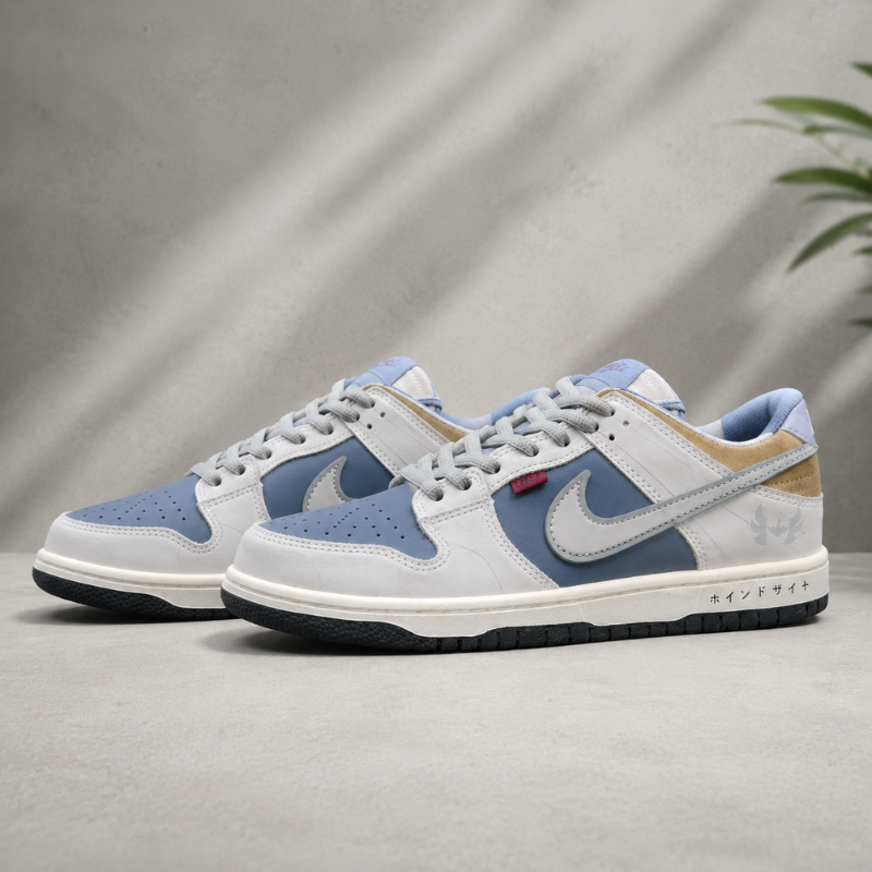 Ni_ke_Dunk Low White Blue Grey Casual Sneakers