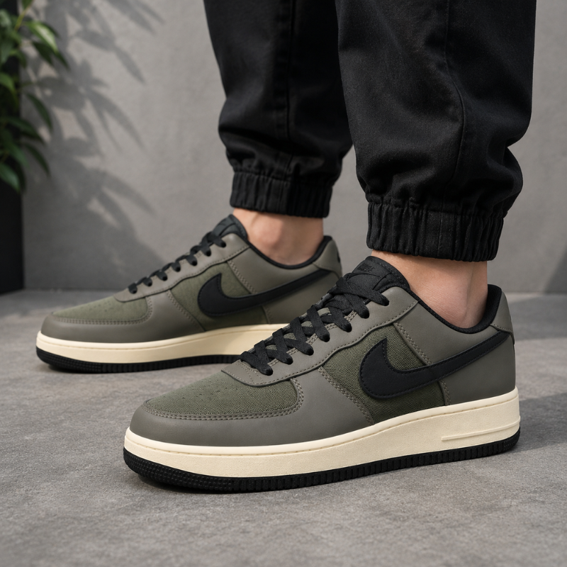 Ni_ke_Air Force 1 Olive Black Casual Sneakers