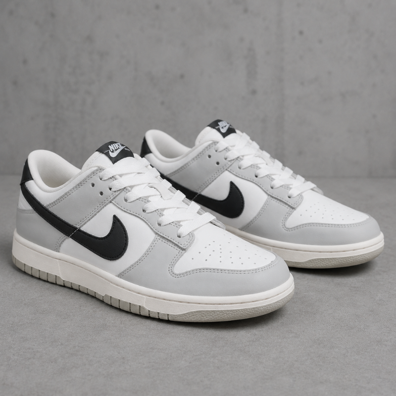 Ni_ke_Dunk Low Grey White Casual Sneakers | Premium Everyday Shoes