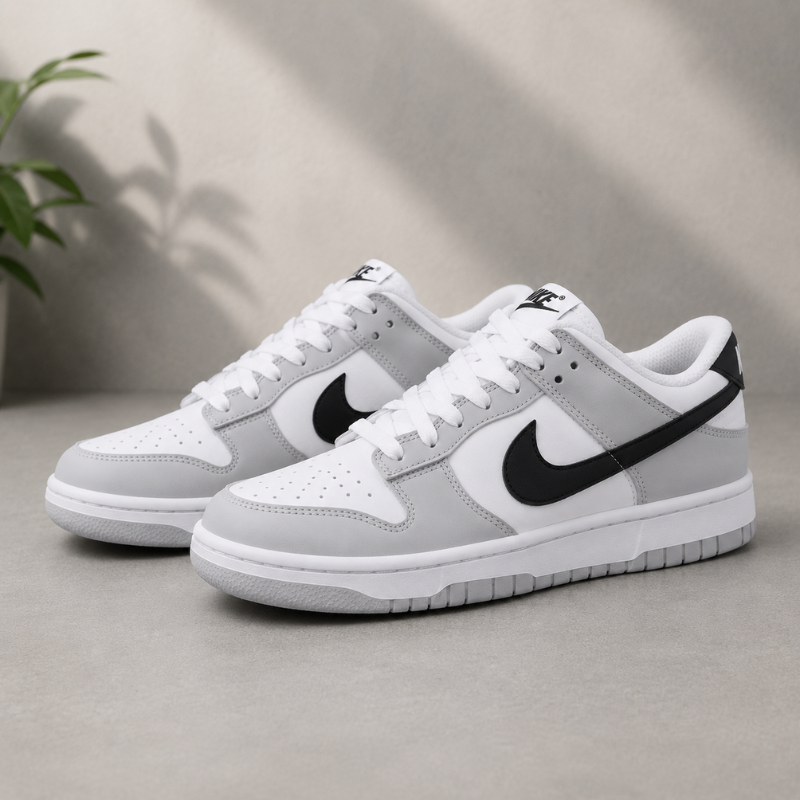 Ni_ke_Dunk Low Grey Black | Stylish Casual Sneakers
