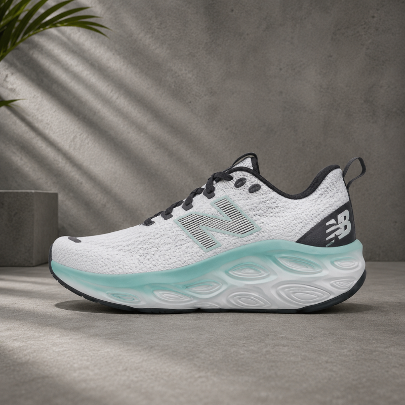 M_en's_White & Mint Running Shoes | Lightweight Comfort for Everyday Performance