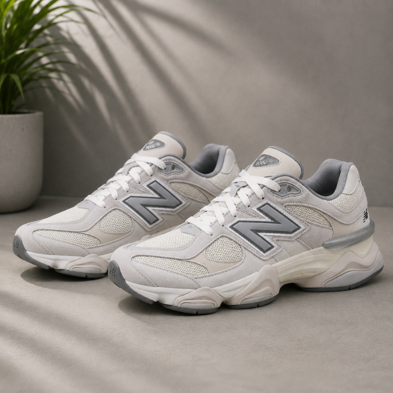 M_en's_White & Grey Chunky Sneakers | Premium Lifestyle & Everyday Comfort