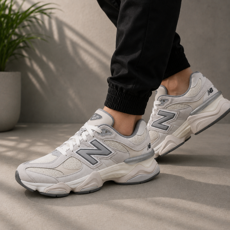 M_en's_White & Grey Chunky Sneakers | Premium Lifestyle & Everyday Comfort