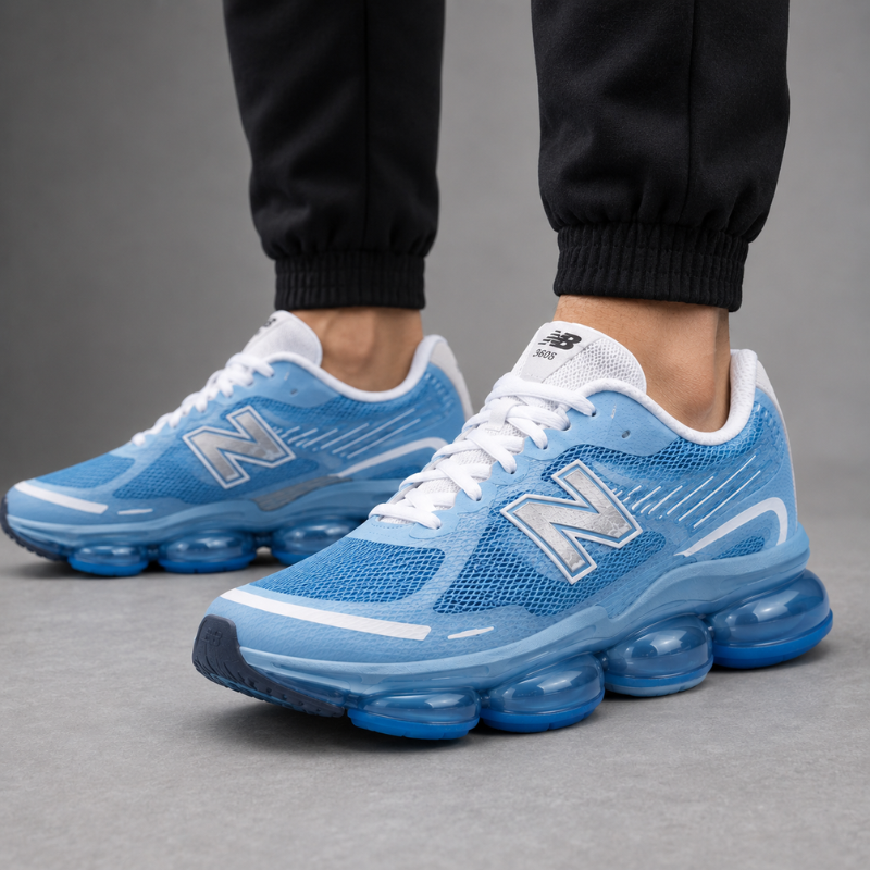 N_ew_Balance 360 Air Cushion Running Shoes – Sky Blue & White