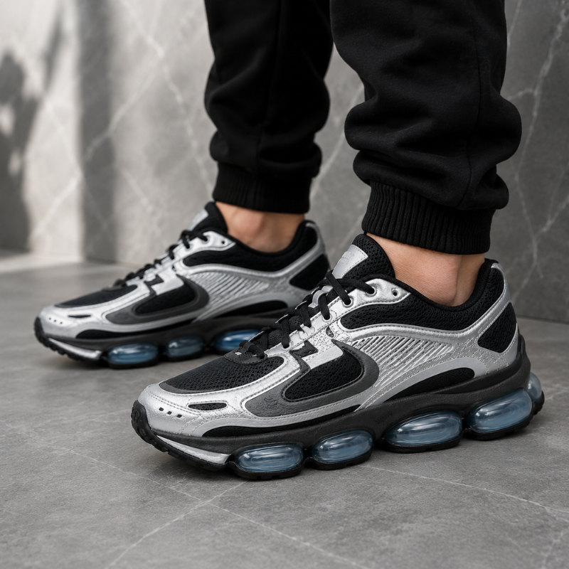 Ni_ke Air Max DN Black Silver Premium Running Shoes