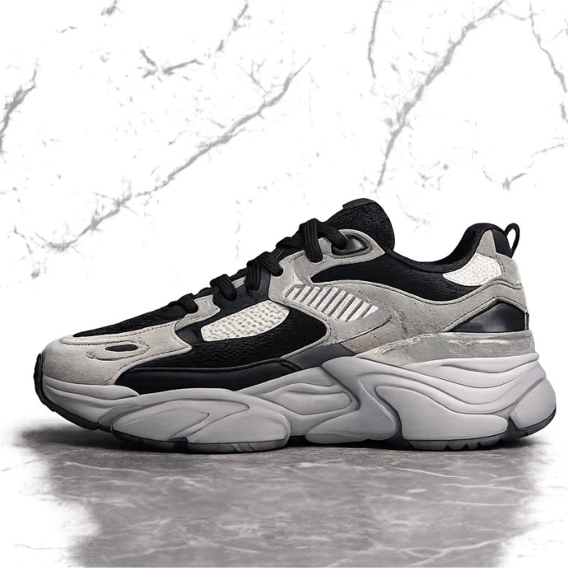 Chu_nky Streetwear Sneakers – Grey & Black Premium Casual Shoes