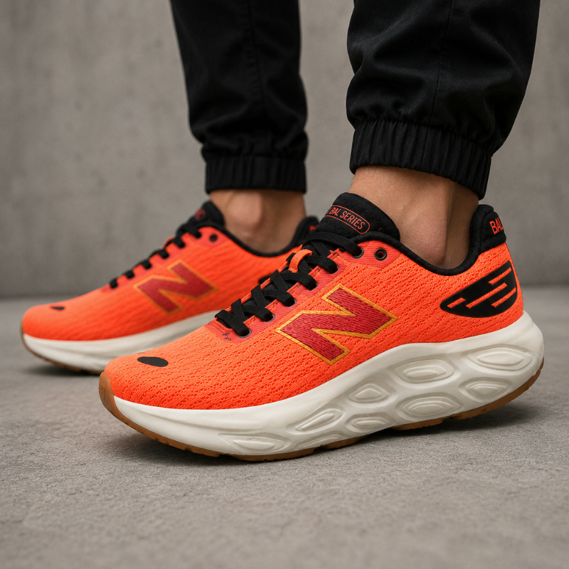 N_B_Bal Series Orange Running Shoes – Lightweight Cushion Running Sneakers