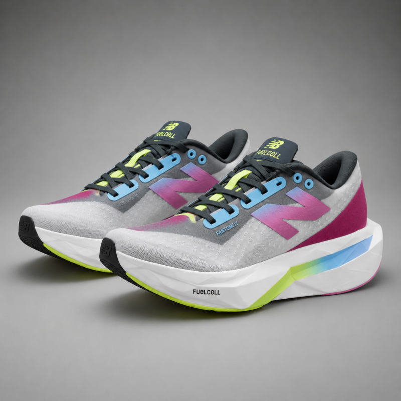 N_e_w Balance FuelCell SuperComp Elite v4 – White Multi-Color Carbon Running Shoes
