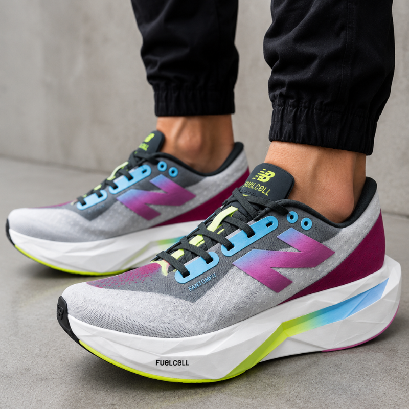 N_e_w Balance FuelCell SuperComp Elite v4 – White Multi-Color Carbon Running Shoes