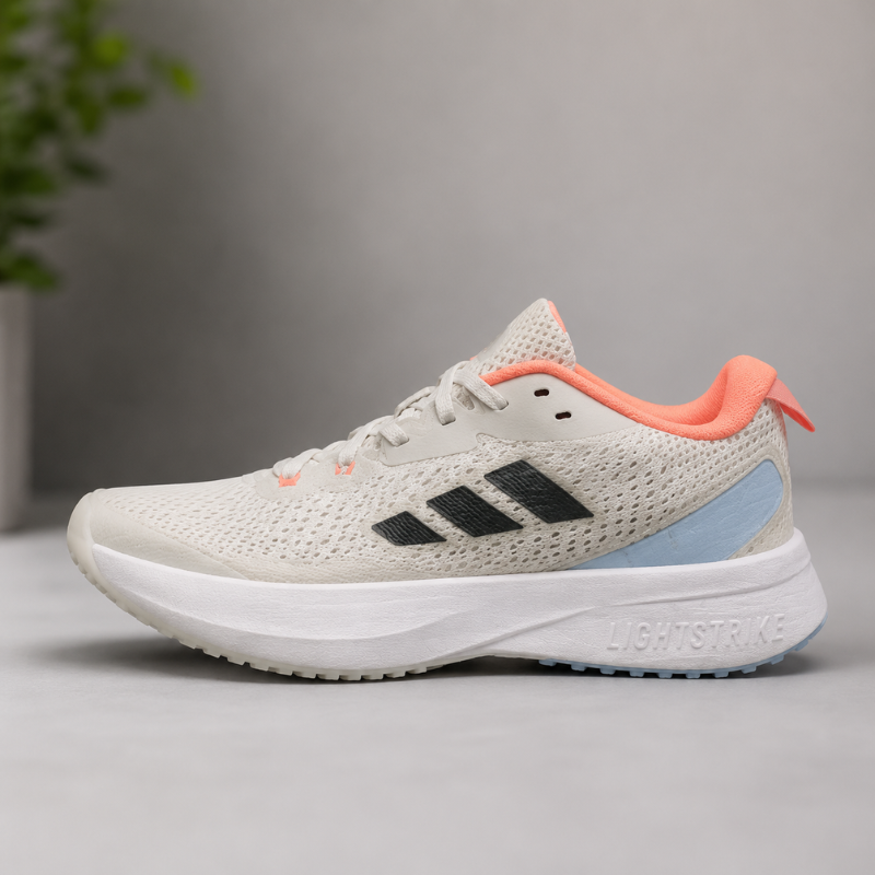 Adi_das Lightstrike Running Shoes – White/Coral Lightweight Performance Sneakers