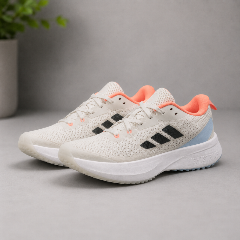 Adi_das Lightstrike Running Shoes – White/Coral Lightweight Performance Sneakers