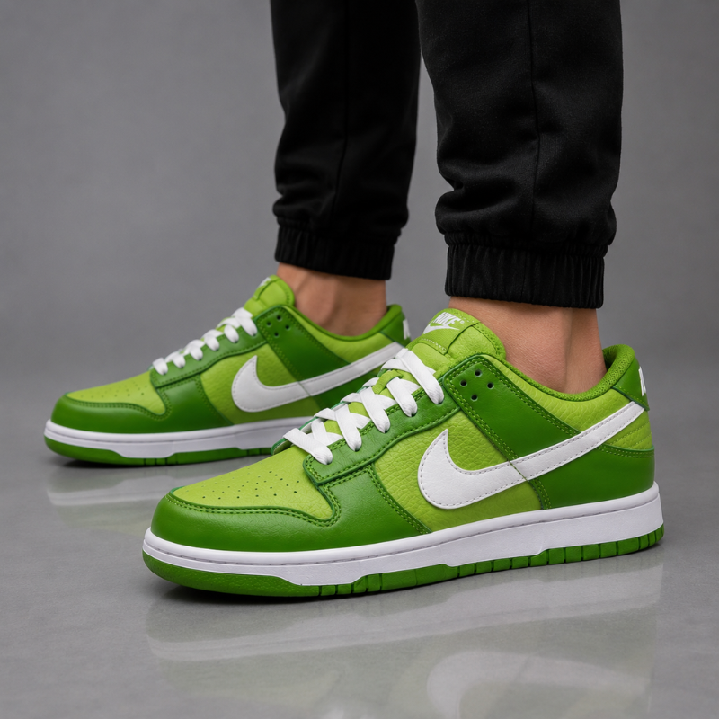 Ni_ke _Dunk Low Green Strike – Green & White Premium Lifestyle Sneakers