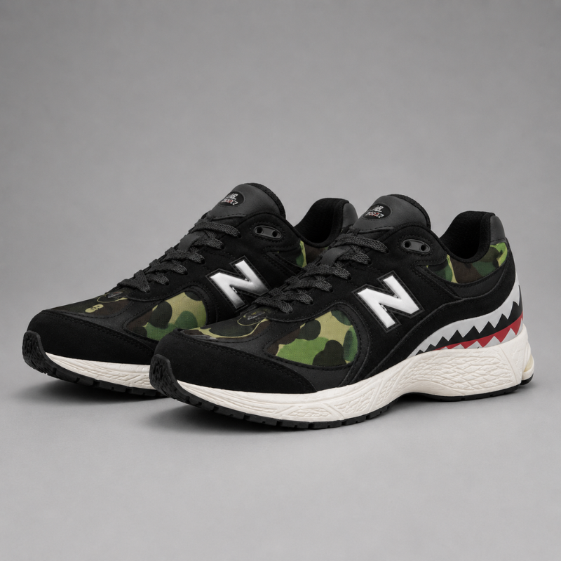 N_ew_Balance Camo Black Lifestyle Sneakers | Premium Streetwear Shoes