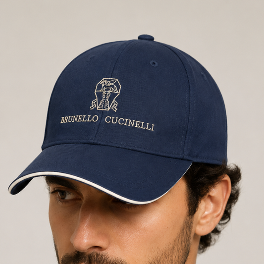 Bru_nello Cuci_nelli Premium Navy Baseball Cap | Luxury Adjustable Unisex Cap